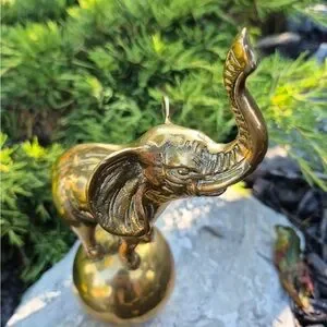 Accents | Vintage Solid Brass Circus Elephant On Ball Figural Call Bell ...